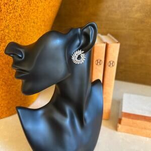 Silver Shiny Earring- wedding bridal top quality chic jewelry sparkling